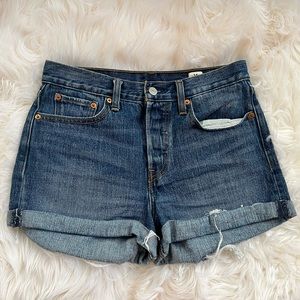 Levis high rise jean shorts